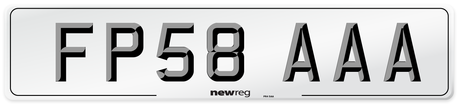 FP58 AAA Number Plate from New Reg